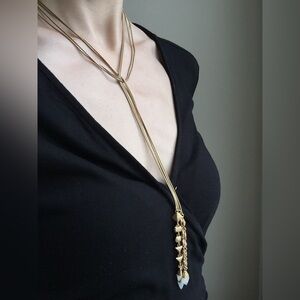 Lariat Necklace Stella & Dot Vintage Gold Tone